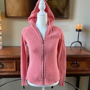 Calvin Klein Zip Up Hoodie Sweater. Melon. Size M